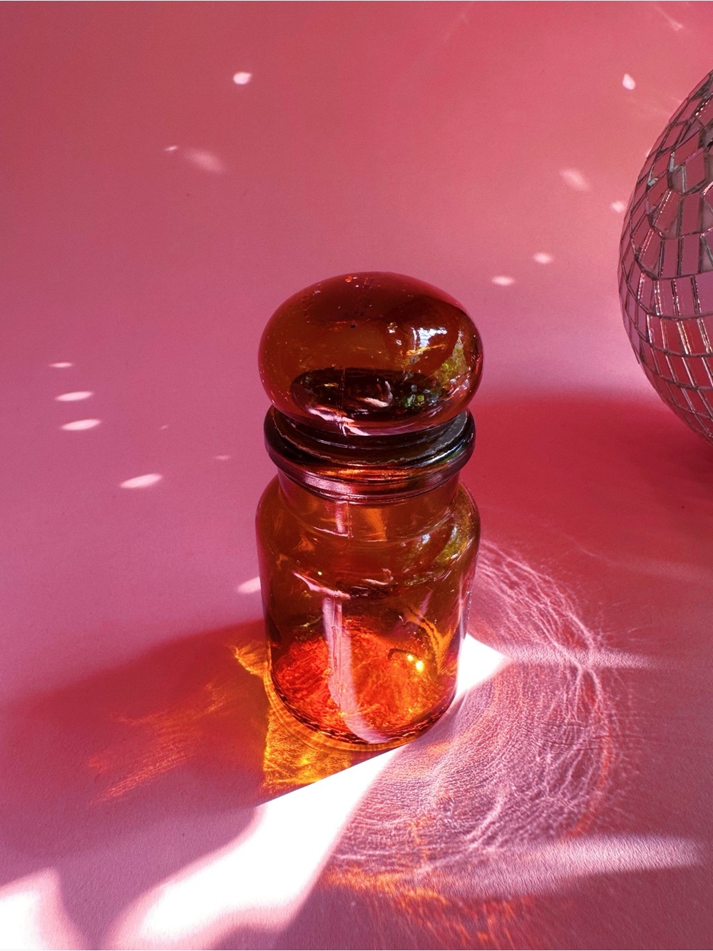 Amber Glass Apothecary Bottle - Decorative Stash Jar